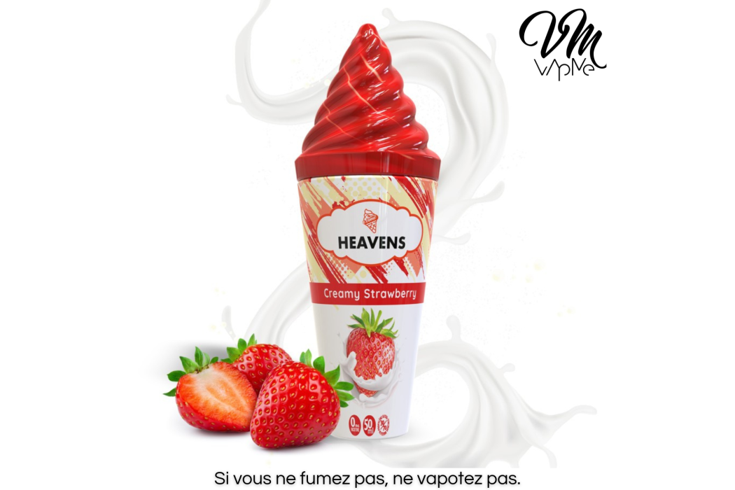 Creamy Strawberry 50ml Heavens E-Cone...